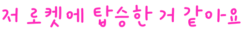 저 로켓에 탑승한 거 같아요